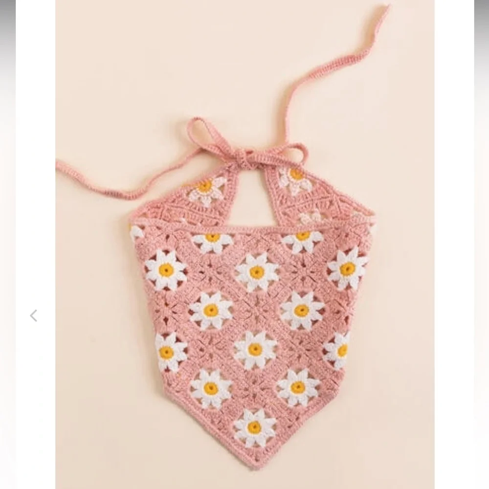 New🌟Anthropologie-Janae Crochet Floral Head Scarf